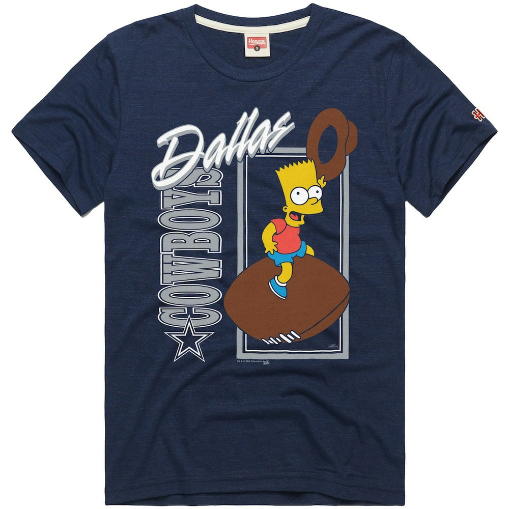 Dallas Cowboys Homage x The Simpsons Unisex Tri-Blend T-Shirt - Navy for sale