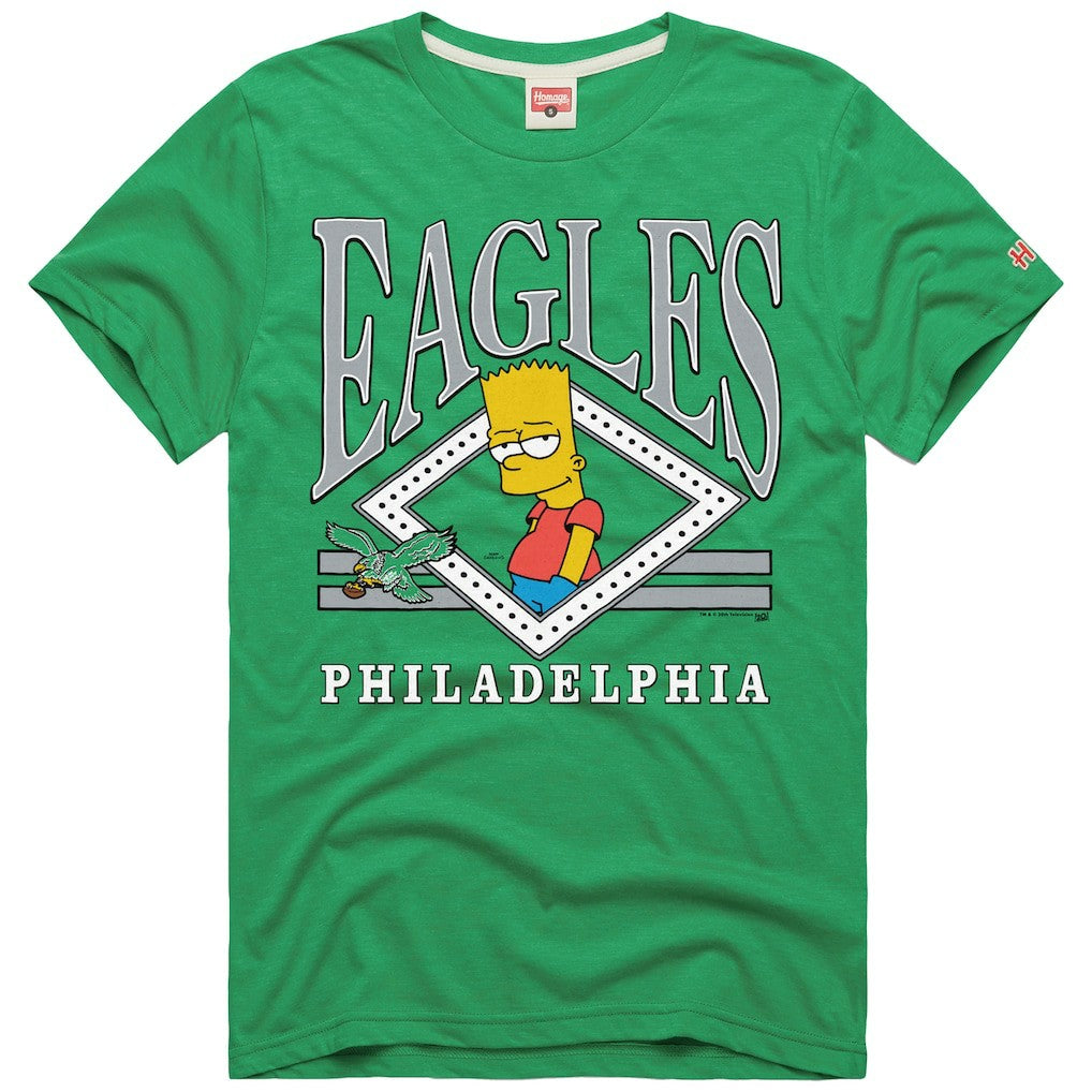 Philadelphia Eagles Homage x The Simpsons Unisex Tri-Blend T-Shirt - Kelly Green cheap