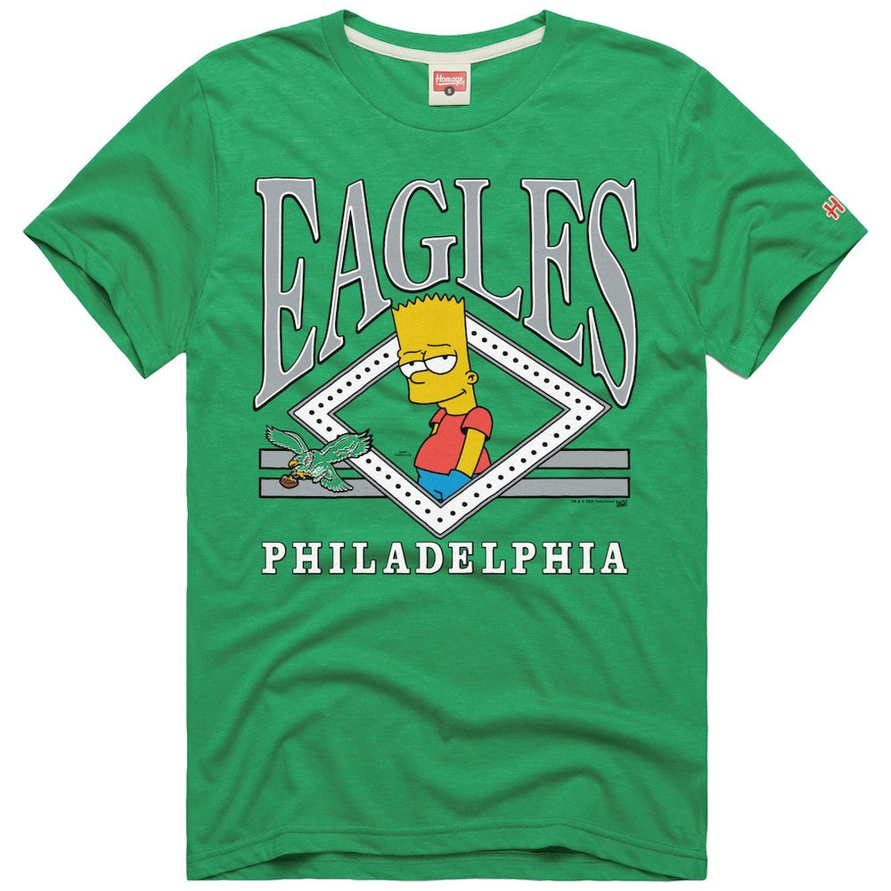 Philadelphia Eagles Homage x The Simpsons Unisex Tri-Blend T-Shirt - Kelly Green cheap