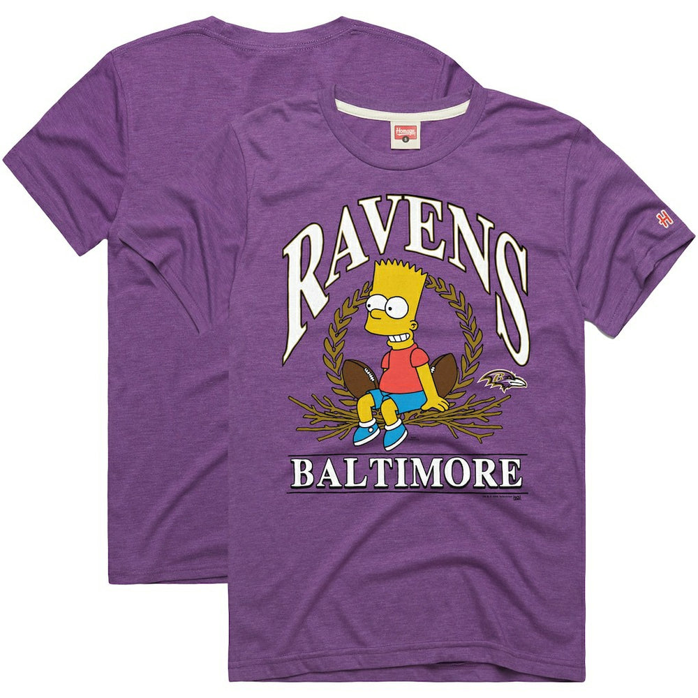 Baltimore Ravens Homage x The Simpsons Unisex Tri-Blend T-Shirt - Purple cheap