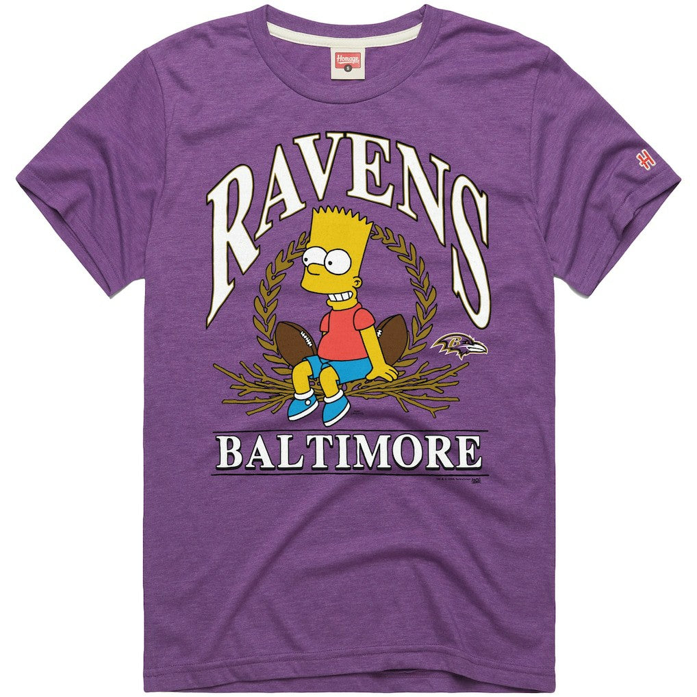 Baltimore Ravens Homage x The Simpsons Unisex Tri-Blend T-Shirt - Purple cheap