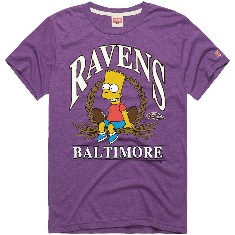 Baltimore Ravens Homage x The Simpsons Unisex Tri-Blend T-Shirt - Purple cheap