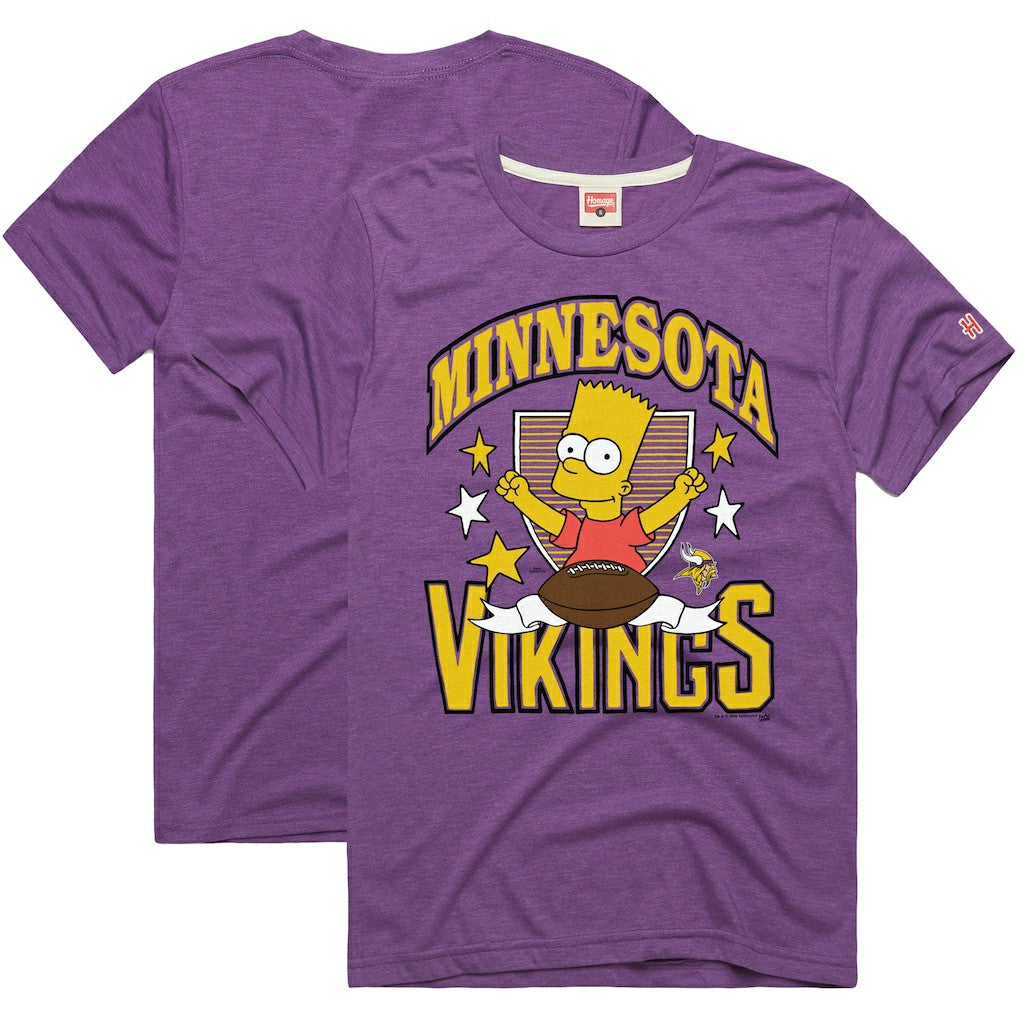 Minnesota Vikings Homage x The Simpsons Unisex Tri-Blend T-Shirt - Purple sale