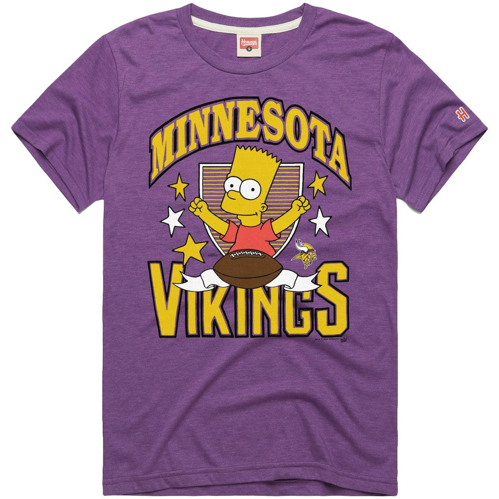 Minnesota Vikings Homage x The Simpsons Unisex Tri-Blend T-Shirt - Purple sale