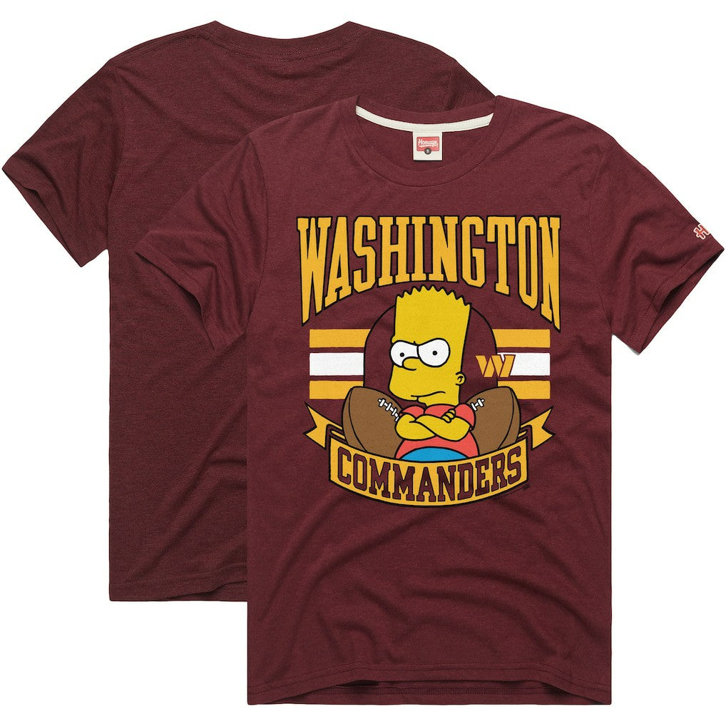 Washington Commanders Homage x The Simpsons Unisex Tri-Blend T-Shirt - Burgundy online