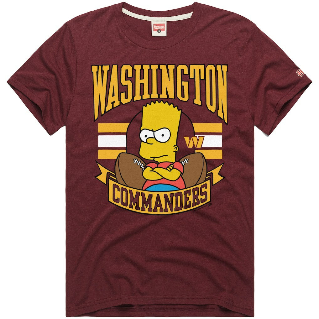 Washington Commanders Homage x The Simpsons Unisex Tri-Blend T-Shirt - Burgundy online