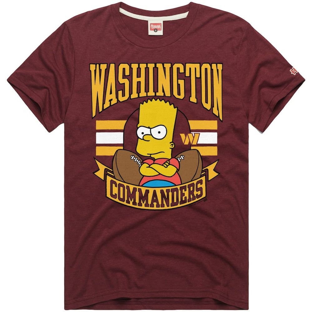 Washington Commanders Homage x The Simpsons Unisex Tri-Blend T-Shirt - Burgundy online