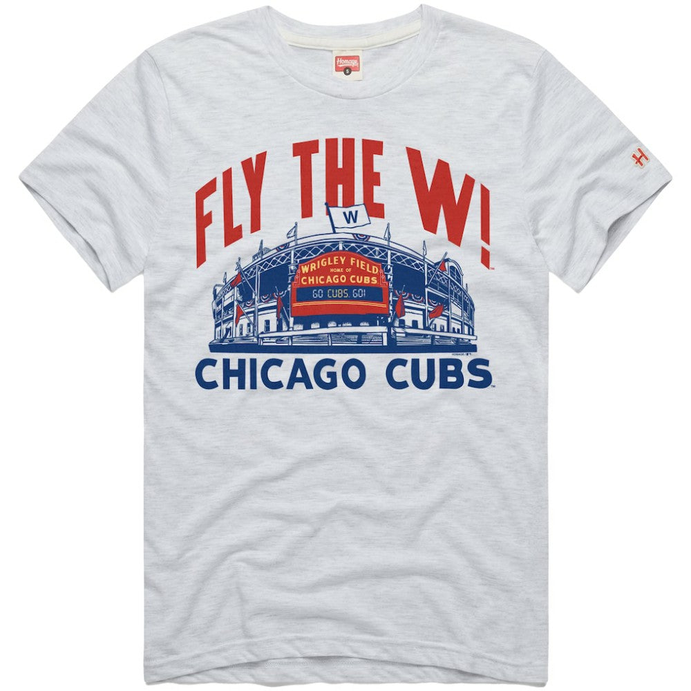 Chicago Cubs Homage Hyper Local Refresh Tri-Blend T-Shirt Ash