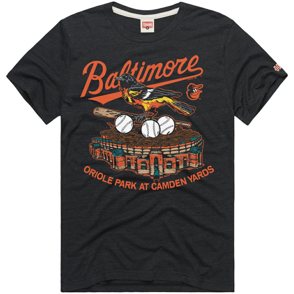 Baltimore Orioles Homage Hyper Local Refresh T-Shirt Charcoal