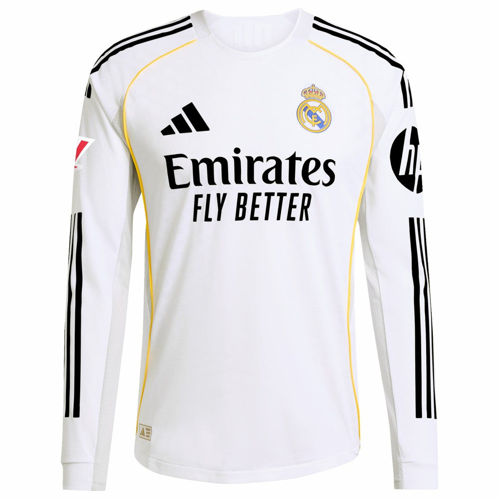 Kylian Mbappé Real Madrid 2025/26 Home Long Sleeve Player Jersey - White sale