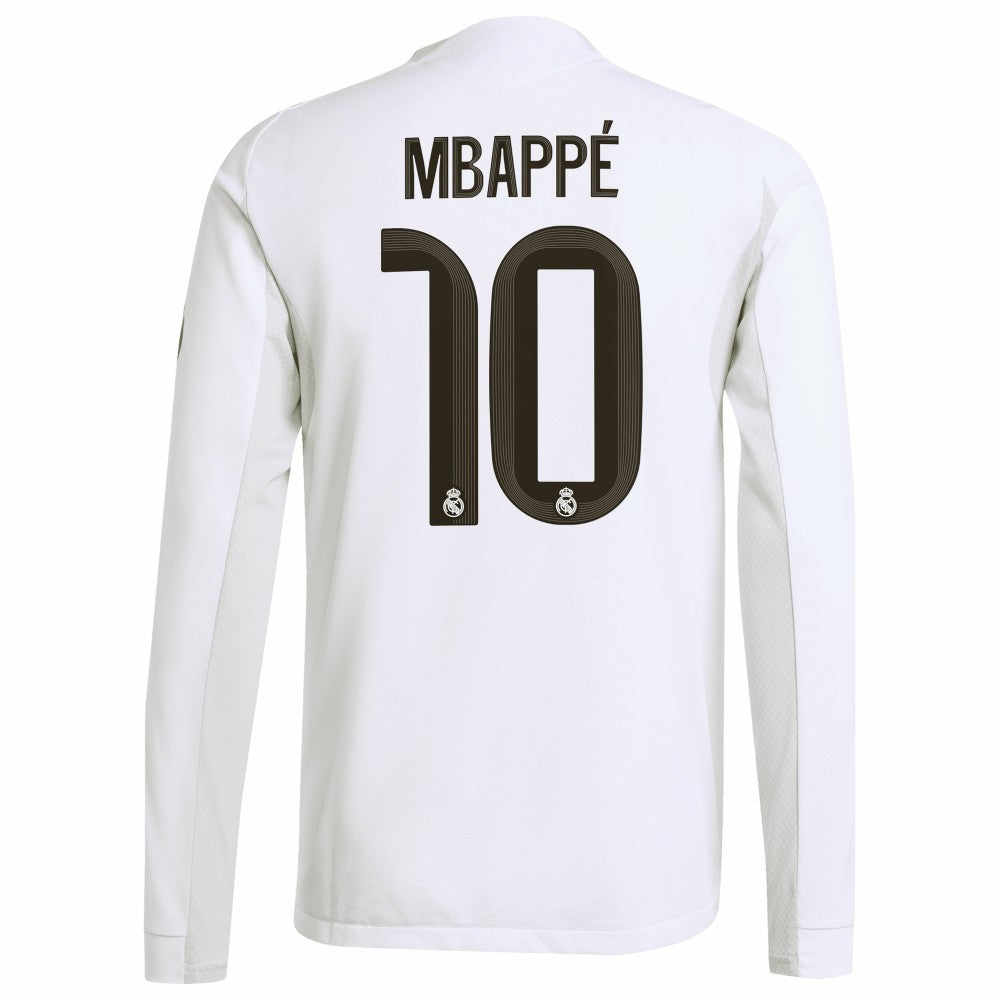 Kylian Mbappé Real Madrid 2025/26 Home Long Sleeve Player Jersey - White sale
