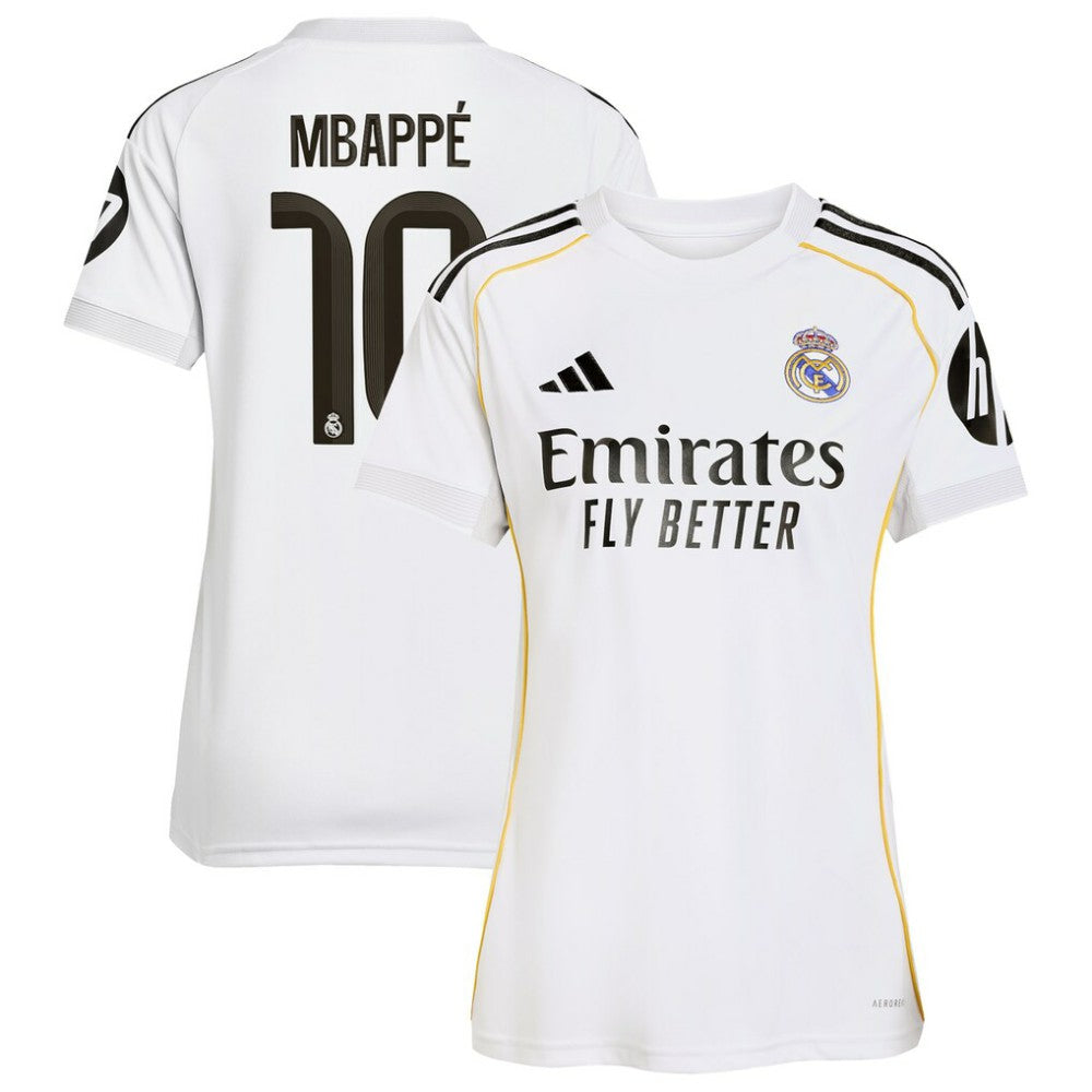 Kylian Mbappé Real Madrid Women's 2025/26 Home Replica Player Jersey - White for sale