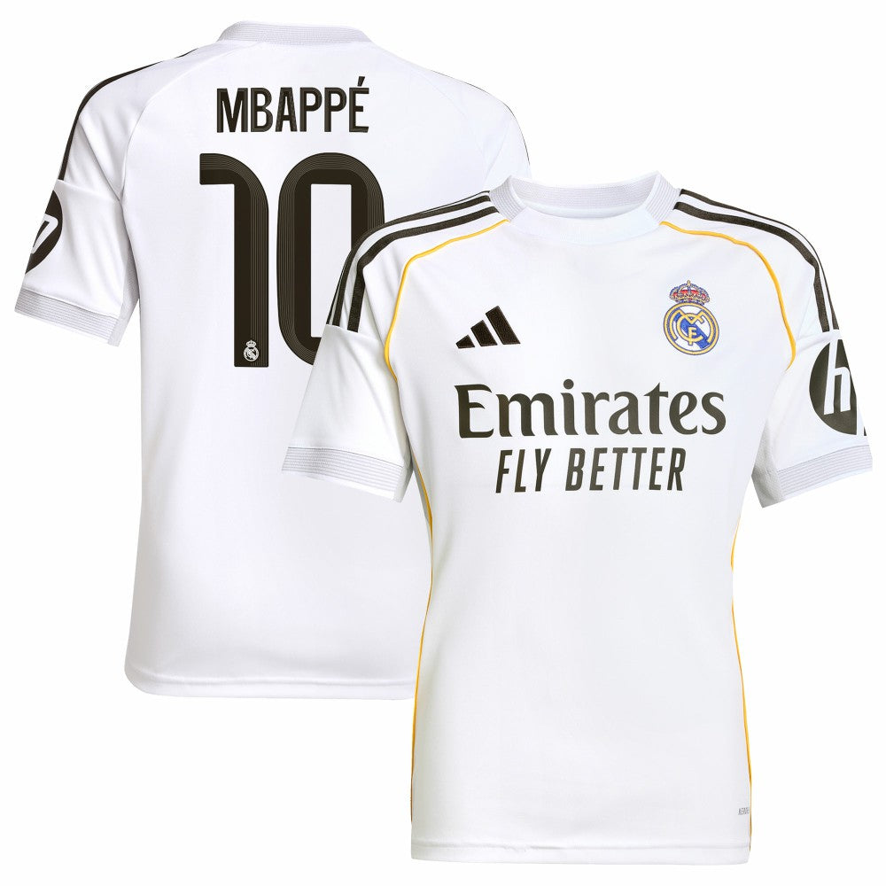 Kylian Mbappé Real Madrid Youth 2025/26 Home Replica Player Jersey - White shop