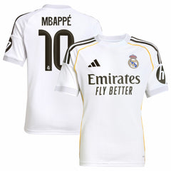 Kylian Mbappé Real Madrid Youth 2025/26 Home Replica Player Jersey - White shop