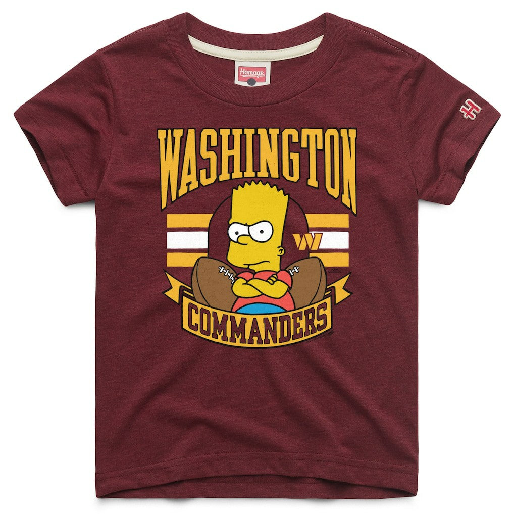 Washington Commanders Homage x The Simpsons Youth Tri-Blend T-Shirt - Burgundy discount