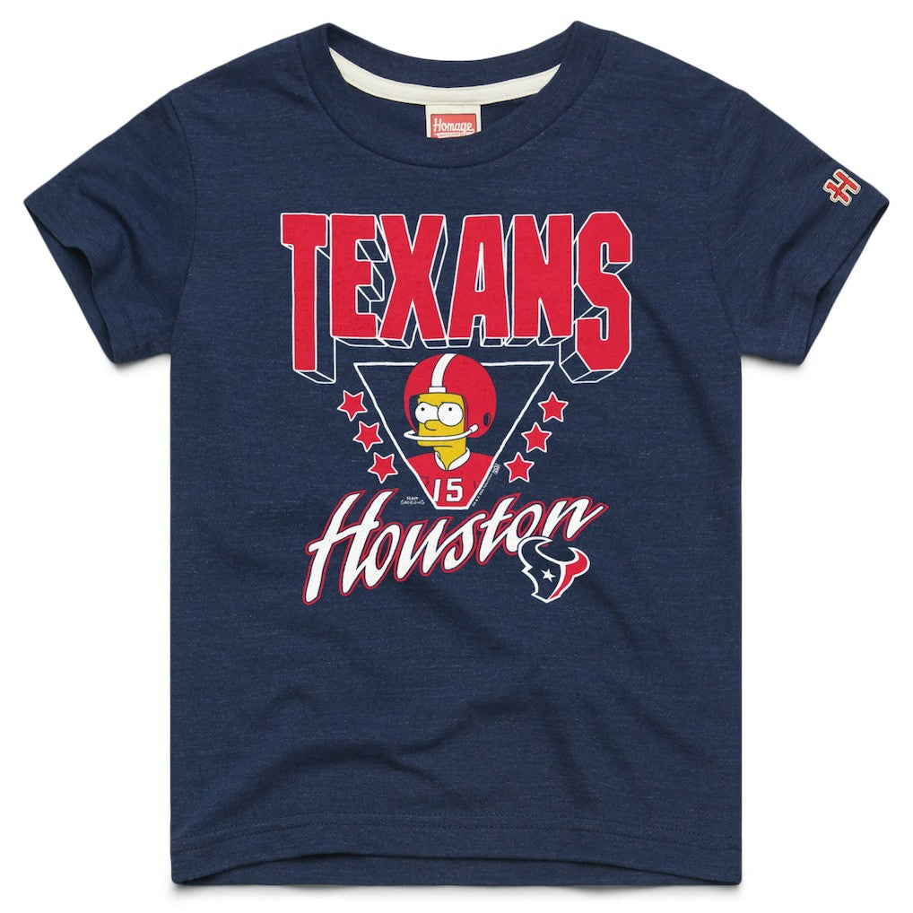 Houston Texans Homage x The Simpsons Youth Tri-Blend T-Shirt - Navy cheap