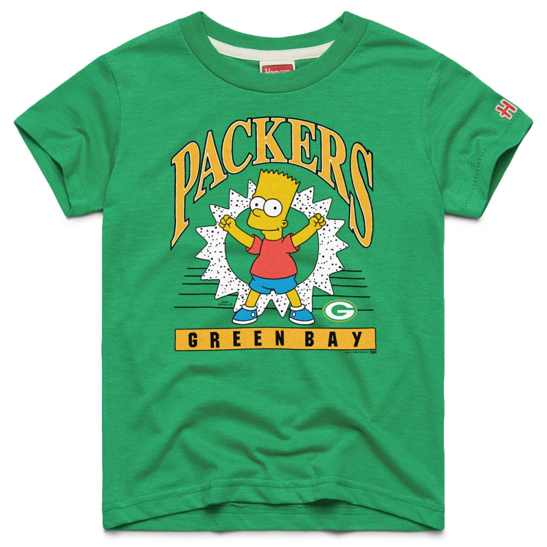 Green Bay Packers Homage x The Simpsons Youth Tri-Blend T-Shirt - Kelly Green sale