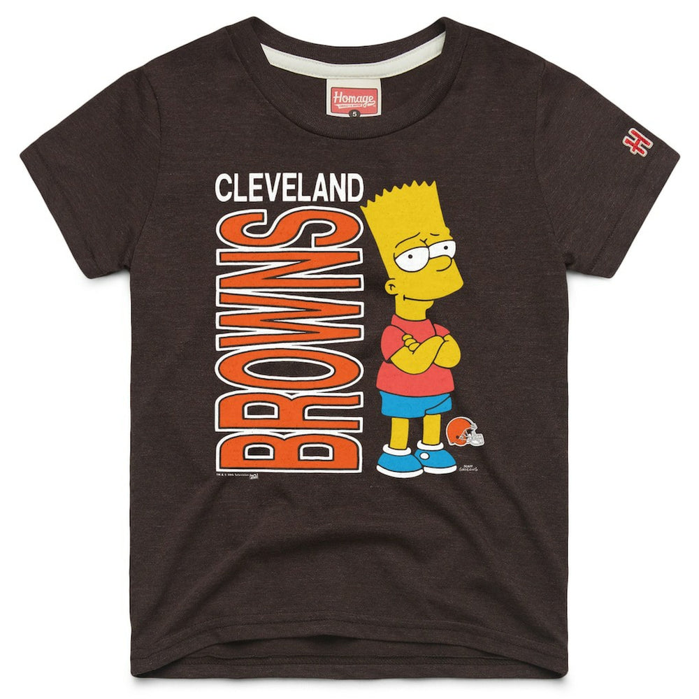 Cleveland Browns Homage x The Simpsons Youth Tri-Blend T-Shirt - Brown for sale