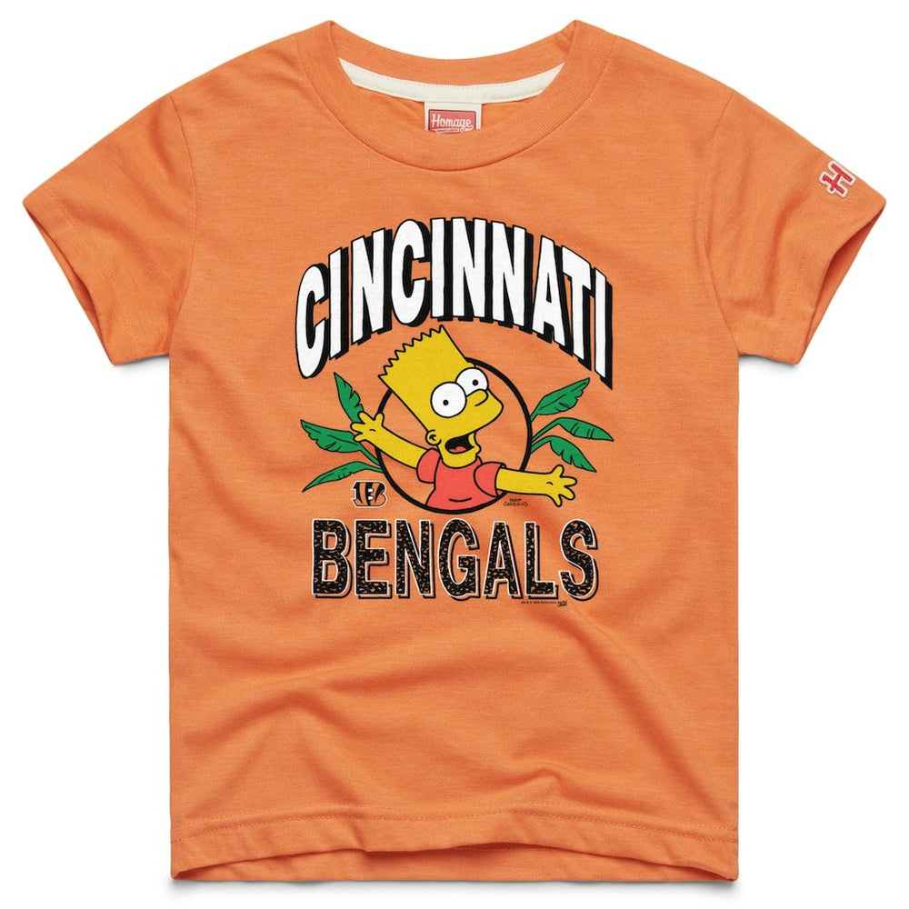 Cincinnati Bengals Homage x The Simpsons Youth Tri-Blend T-Shirt - Orange for sale