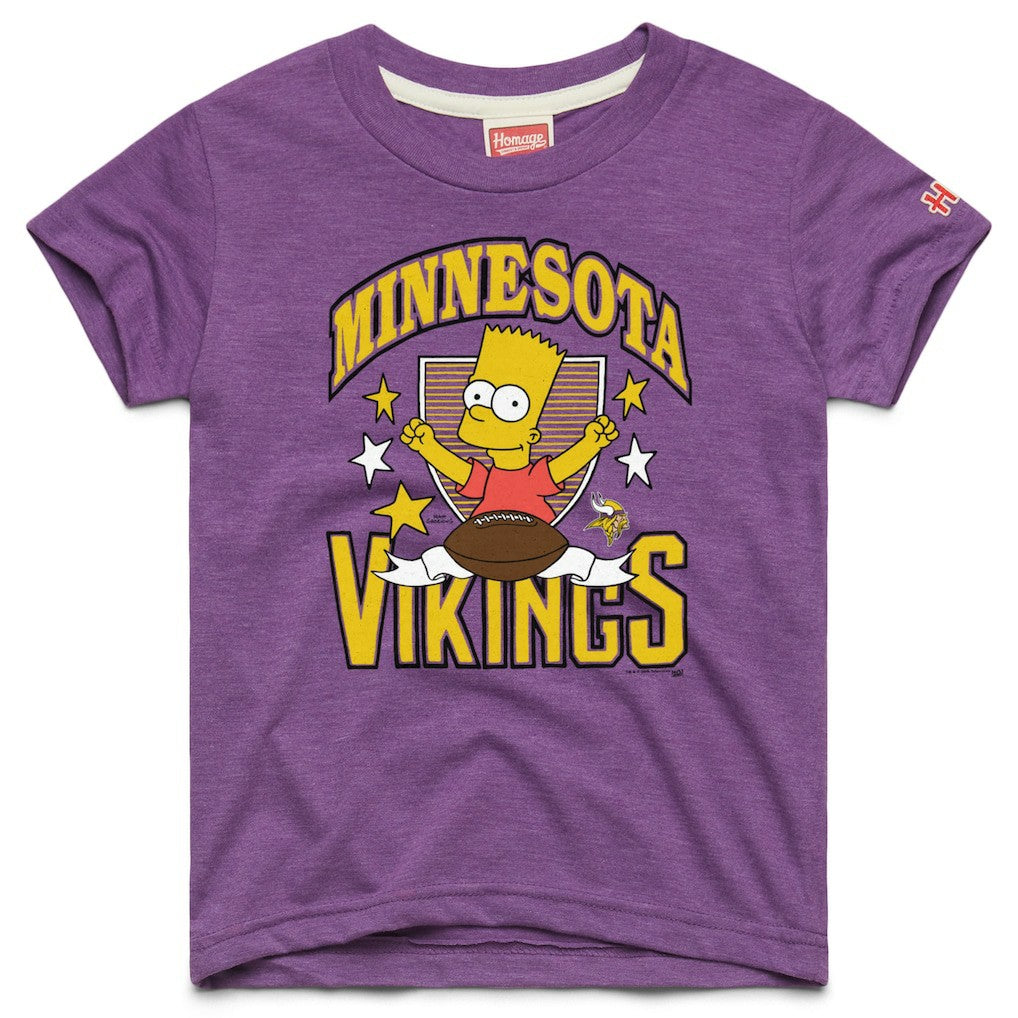 Minnesota Vikings Homage x The Simpsons Youth Tri-Blend T-Shirt - Purple on sale