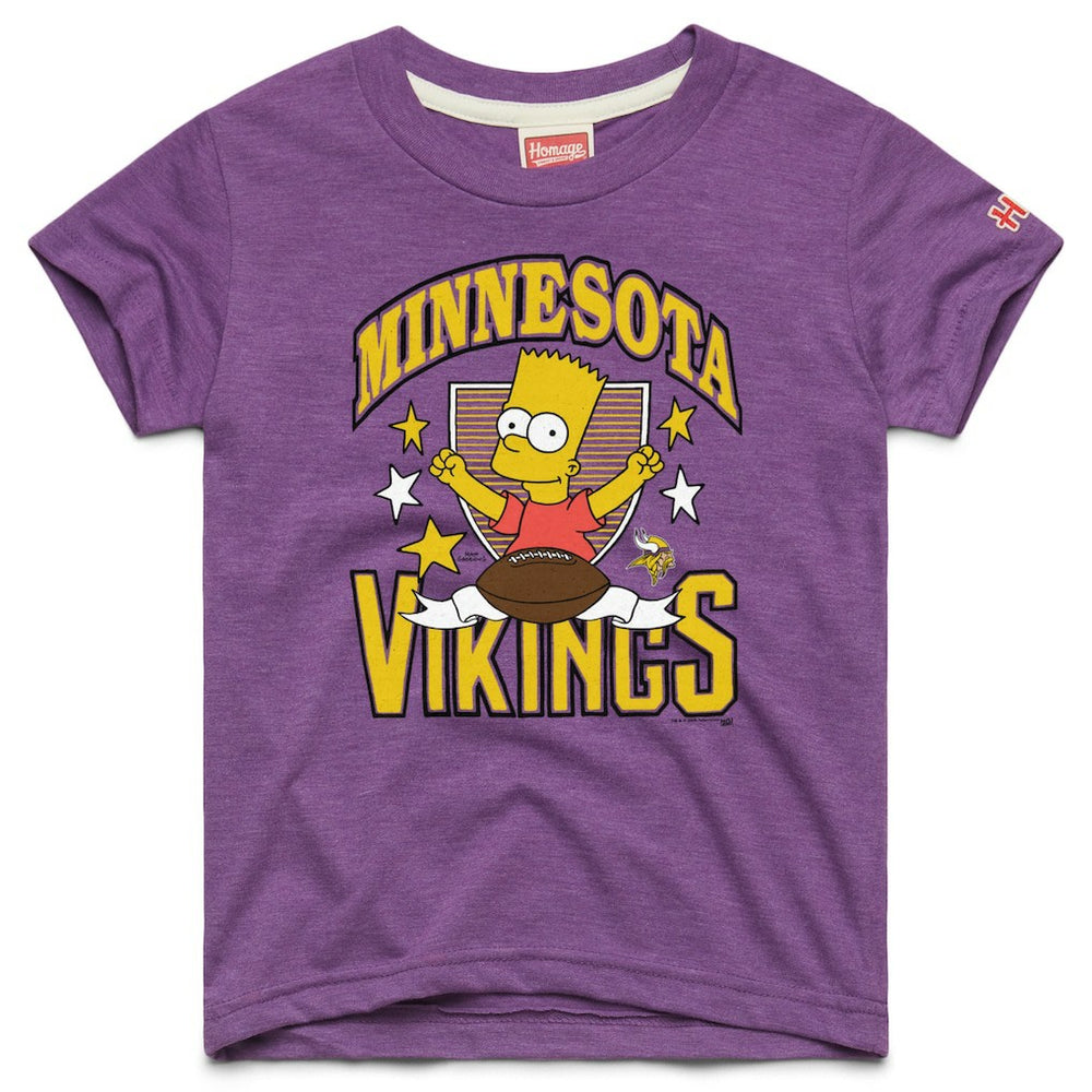 Minnesota Vikings Homage x The Simpsons Youth Tri-Blend T-Shirt - Purple on sale