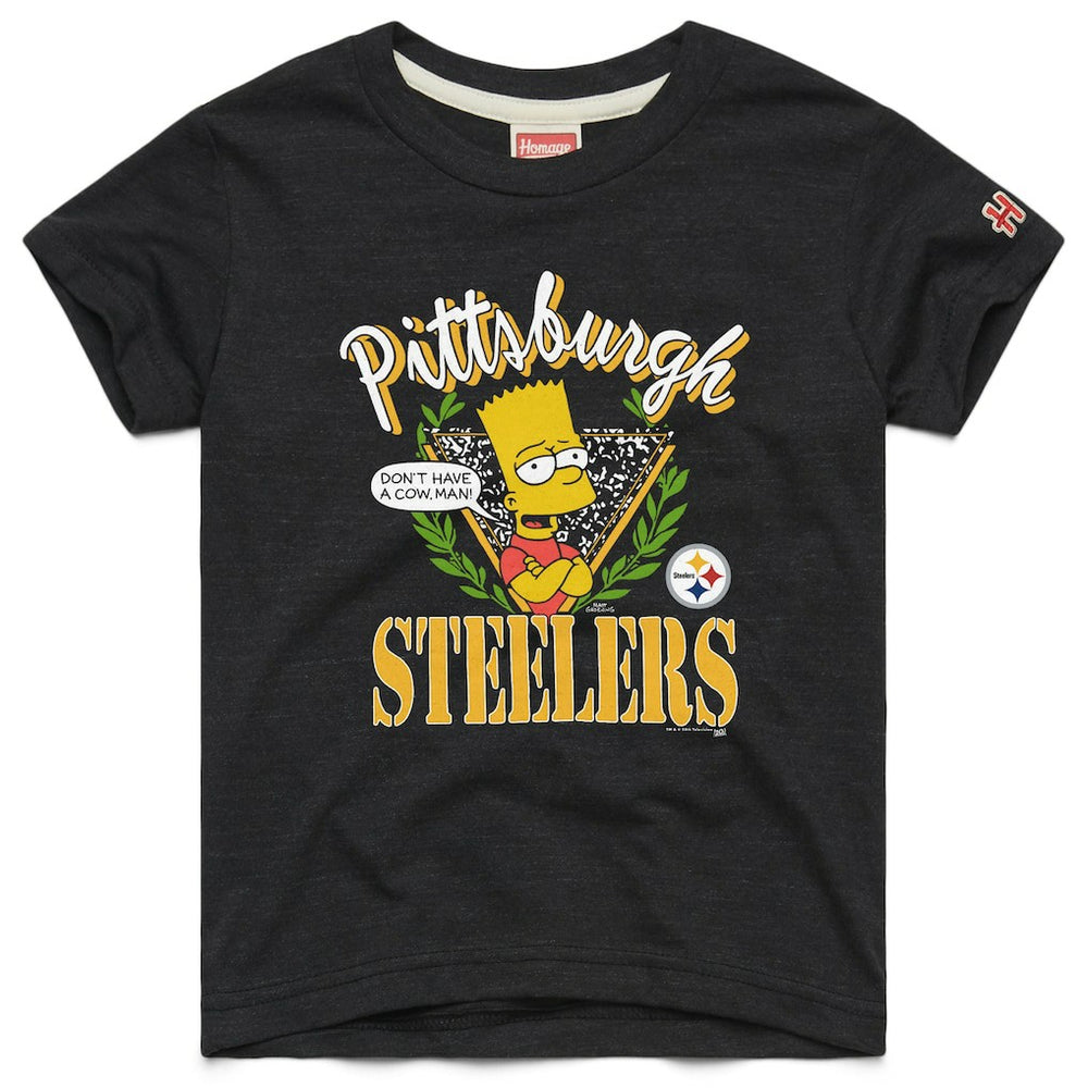 Pittsburgh Steelers Homage x The Simpsons Youth Tri-Blend T-Shirt - Black cheap