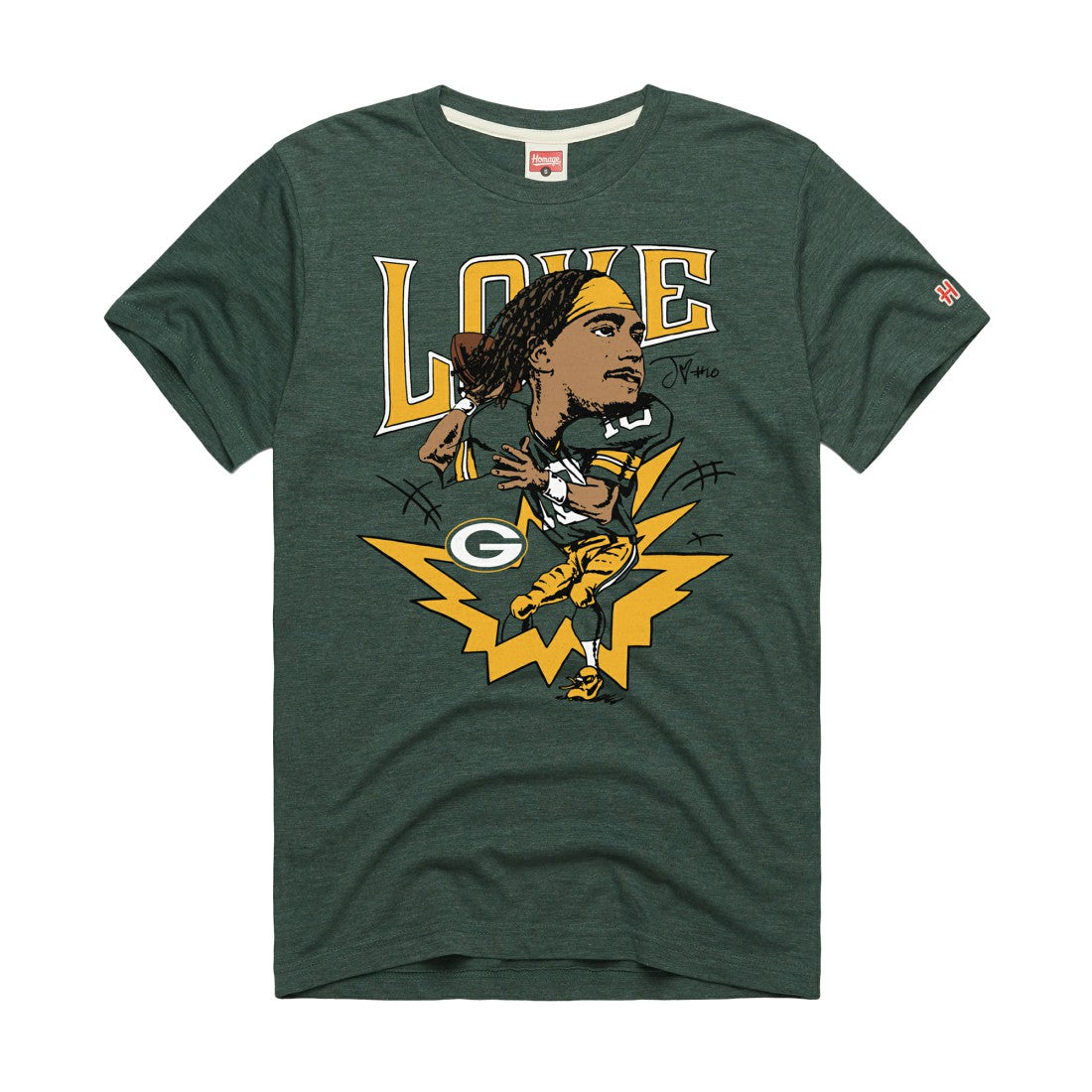 Jordan Love Green Bay Packers Homage Unisex Caricature Player Graphic Tri-Blend T-Shirt - Green discount