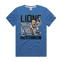Aidan Hutchinson Detroit Lions Homage Unisex Caricature Player Graphic Tri-Blend T-Shirt - Blue for sale