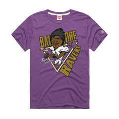 Lamar Jackson Baltimore Ravens Homage Unisex Caricature Player Graphic Tri-Blend T-Shirt - Purple online