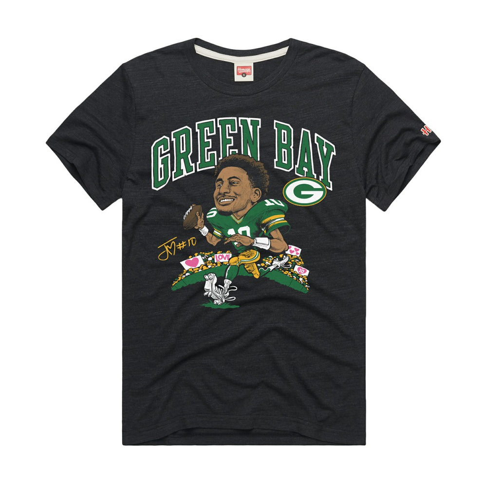 Jordan Love Green Bay Packers Homage Unisex Caricature Player Graphic Tri-Blend T-Shirt - Charcoal on sale