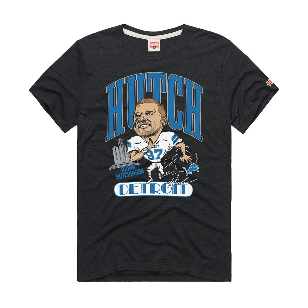 Aidan Hutchinson Detroit Lions Homage Unisex Caricature Player Graphic Tri-Blend T-Shirt - Charcoal discount