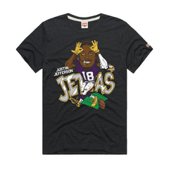 Justin Jefferson Minnesota Vikings Homage Unisex Caricature Player Graphic Tri-Blend T-Shirt - Charcoal sale