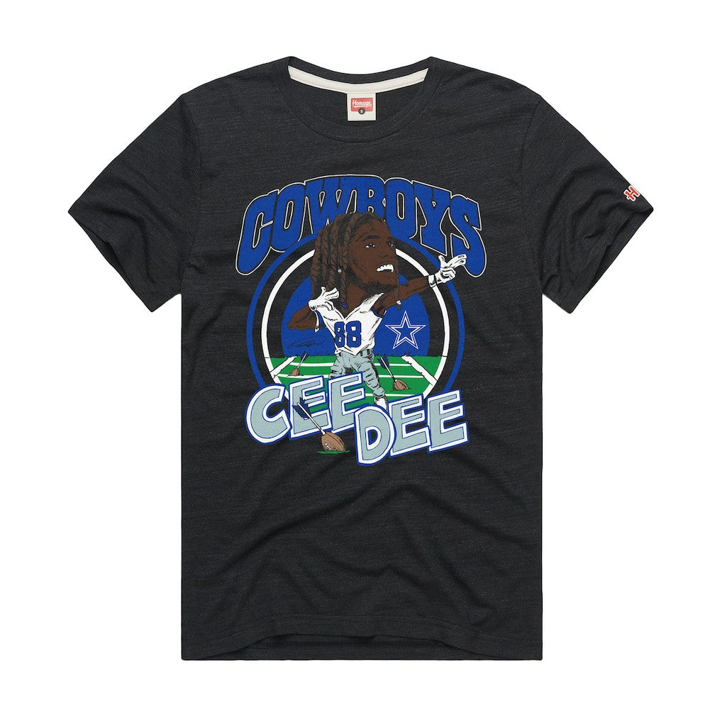 CeeDee Lamb Dallas Cowboys Homage Unisex Caricature Player Graphic Tri-Blend T-Shirt - Charcoal outlet