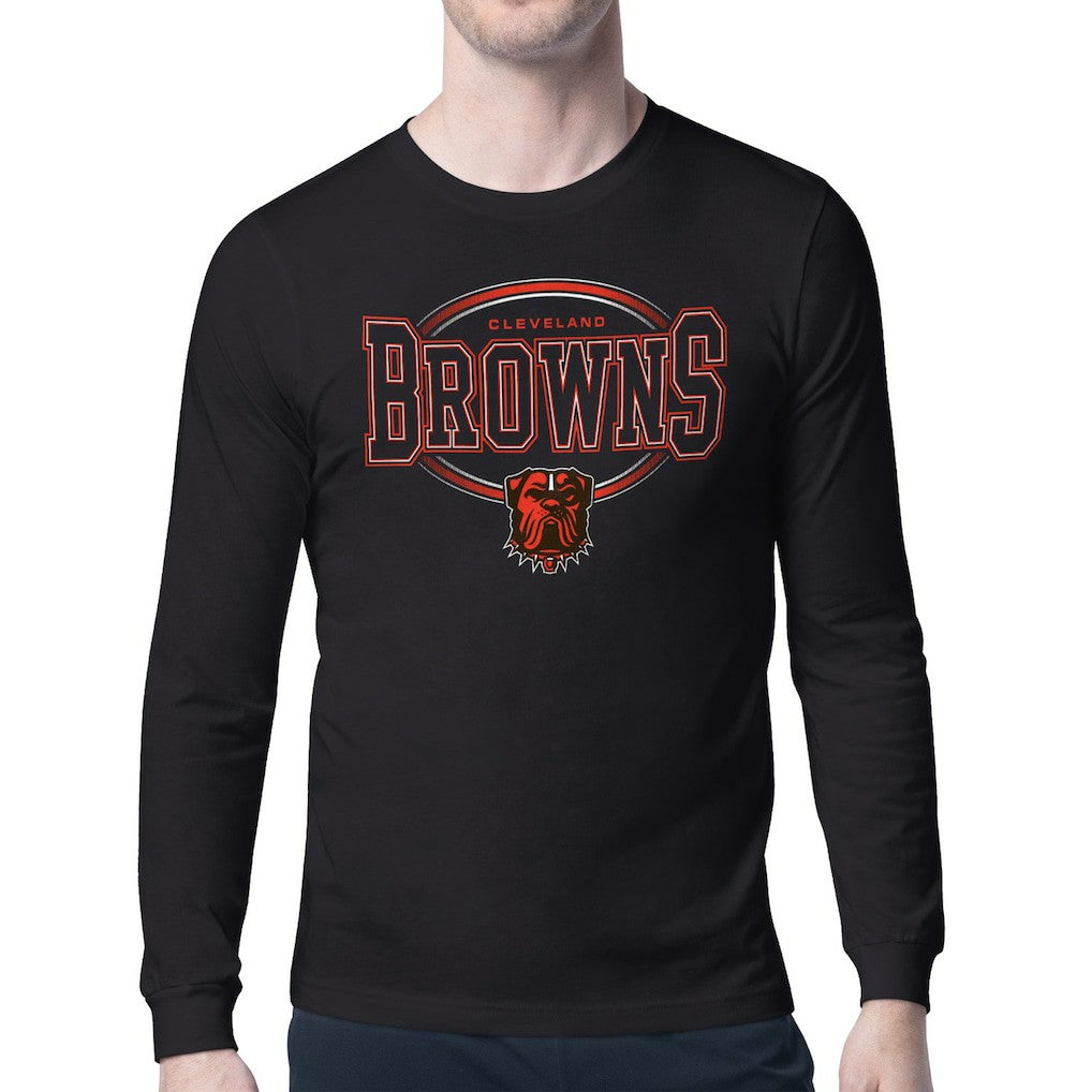 Cleveland Browns Starter Team Track Graphic Long Sleeve T-Shirt - Black cheap