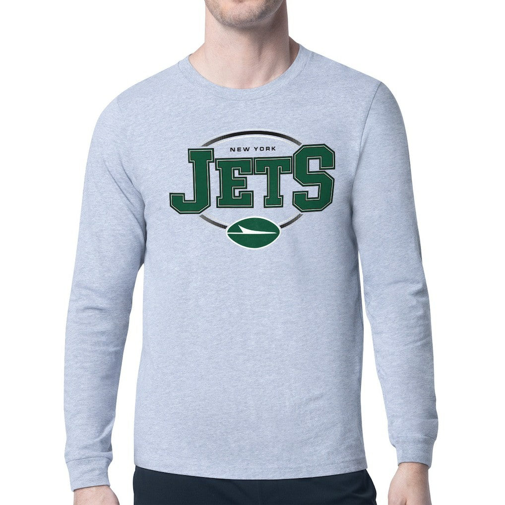 New York Jets Starter Team Track Graphic Long Sleeve T-Shirt - Heather Gray online