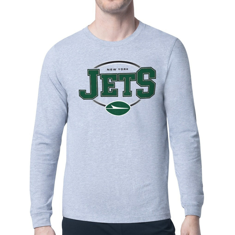 New York Jets Starter Team Track Graphic Long Sleeve T-Shirt - Heather Gray online