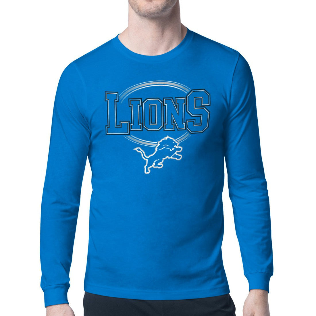 Detroit Lions Starter Team Track Graphic Long Sleeve T-Shirt - Blue for sale