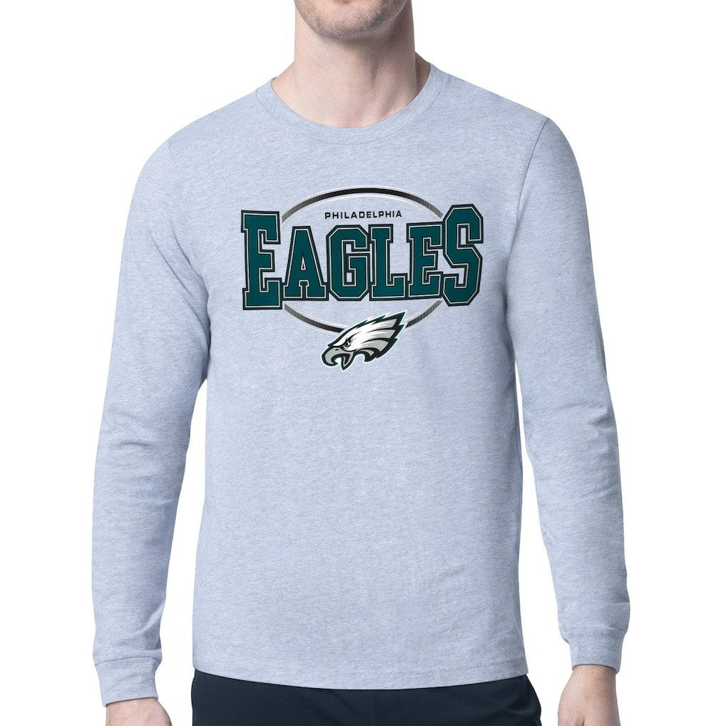 Philadelphia Eagles Starter Team Track Graphic Long Sleeve T-Shirt - Heather Gray on sale
