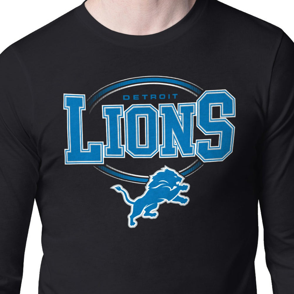 Detroit Lions Starter Team Track Graphic Long Sleeve T-Shirt - Black on sale