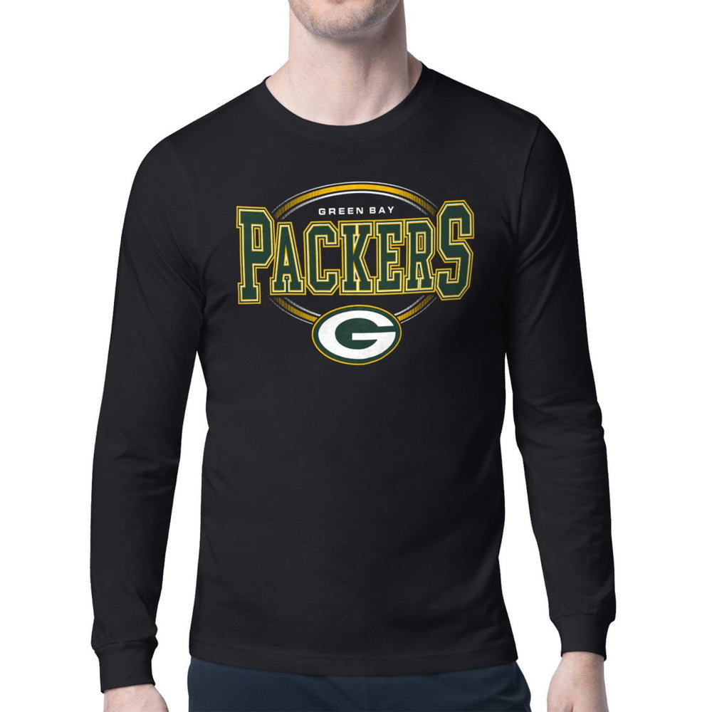 Green Bay Packers Starter Team Track Graphic Long Sleeve T-Shirt - Black outlet