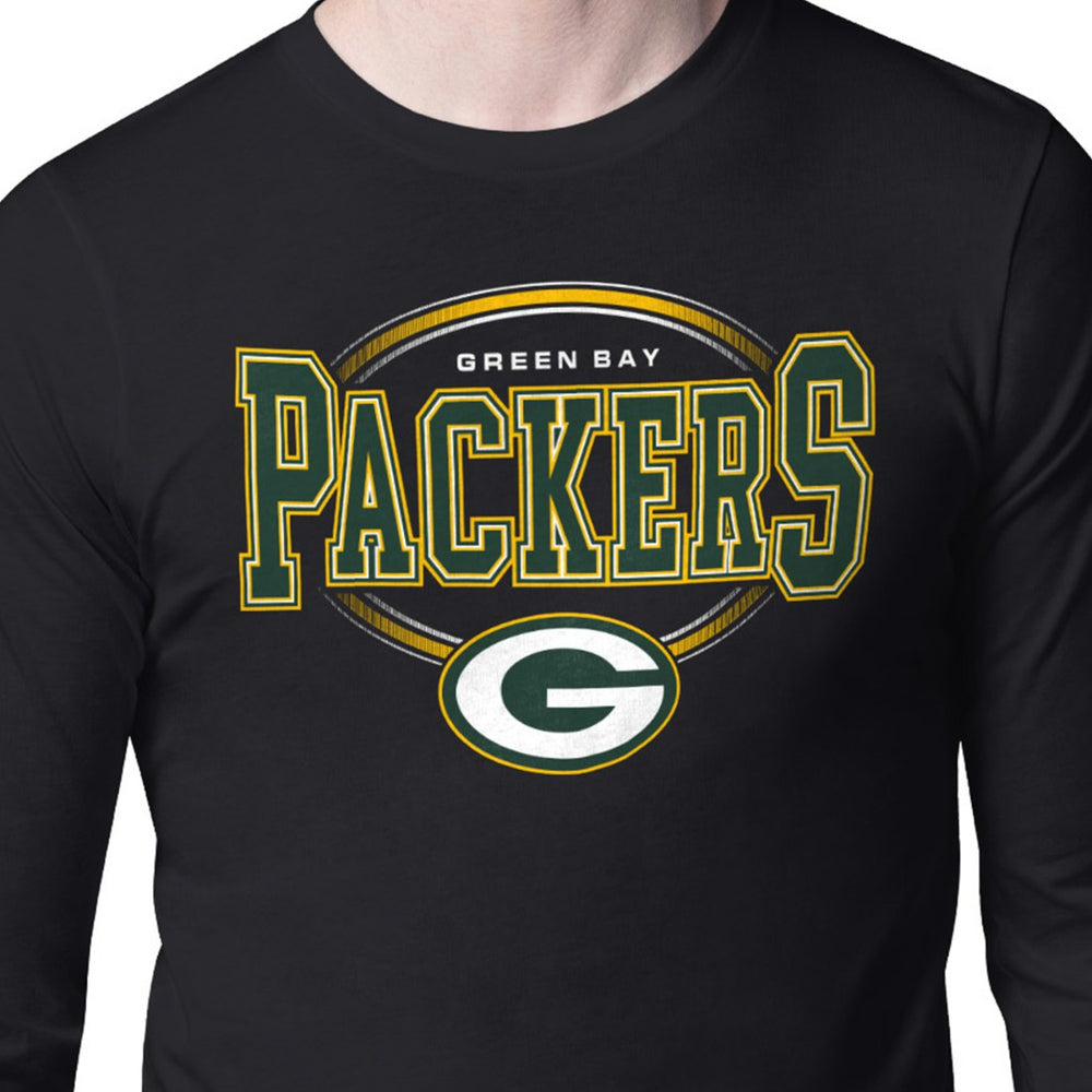 Green Bay Packers Starter Team Track Graphic Long Sleeve T-Shirt - Black outlet