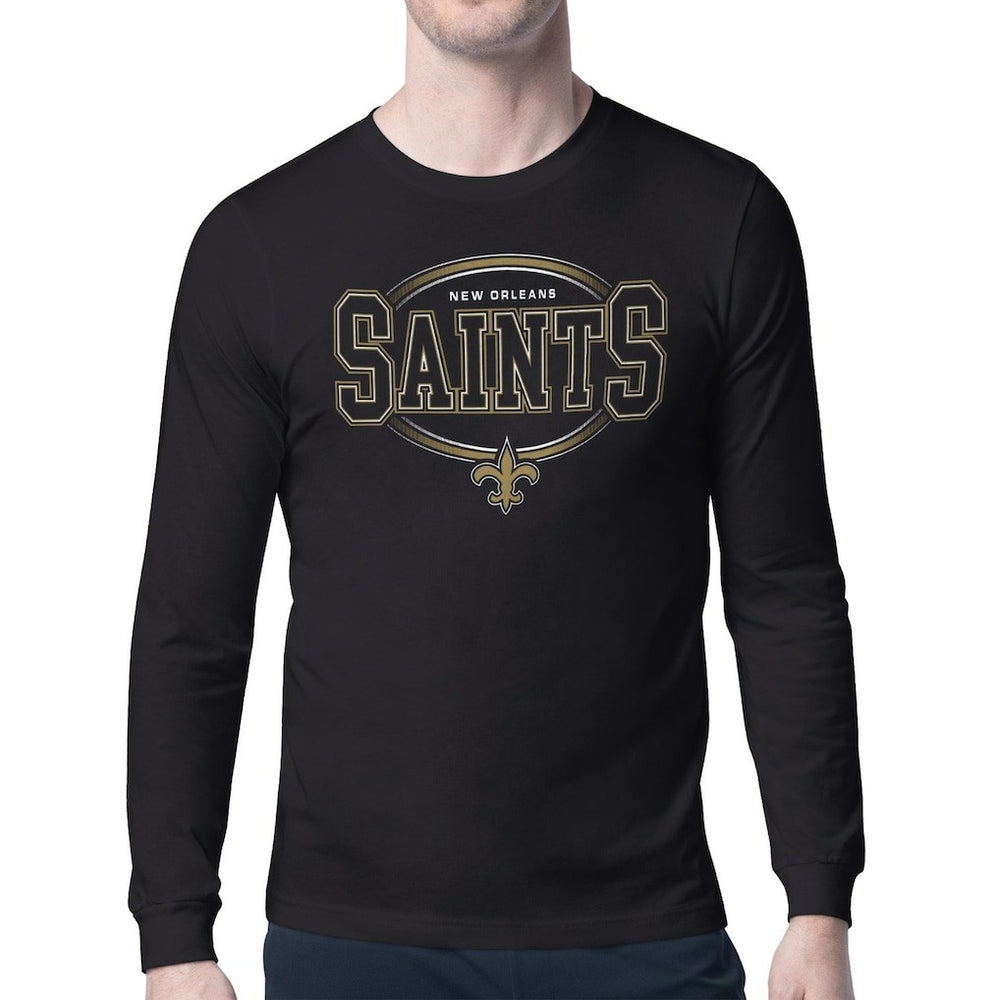 New Orleans Saints Starter Team Track Graphic Long Sleeve T-Shirt - Black online
