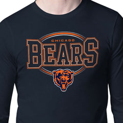Chicago Bears Starter Team Track Graphic Long Sleeve T-Shirt - Navy for sale