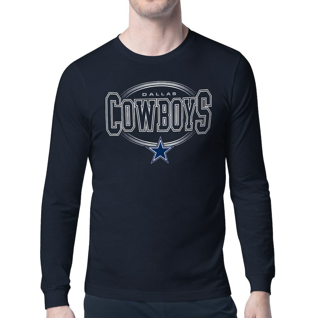 Dallas Cowboys Starter Team Track Graphic Long Sleeve T-Shirt - Navy discount