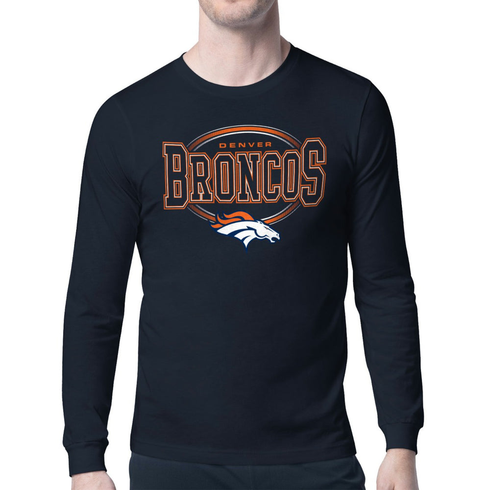 Denver Broncos Starter Team Track Graphic Long Sleeve T-Shirt - Navy cheap
