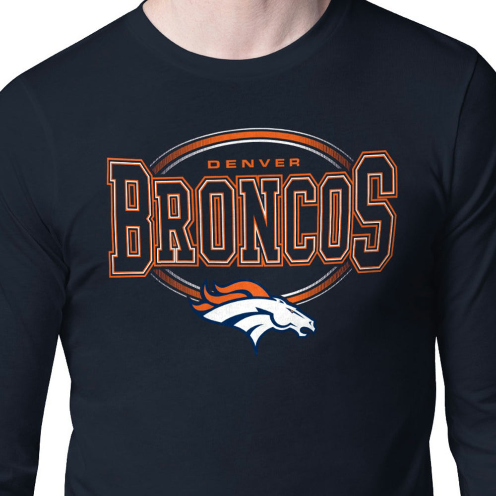 Denver Broncos Starter Team Track Graphic Long Sleeve T-Shirt - Navy cheap