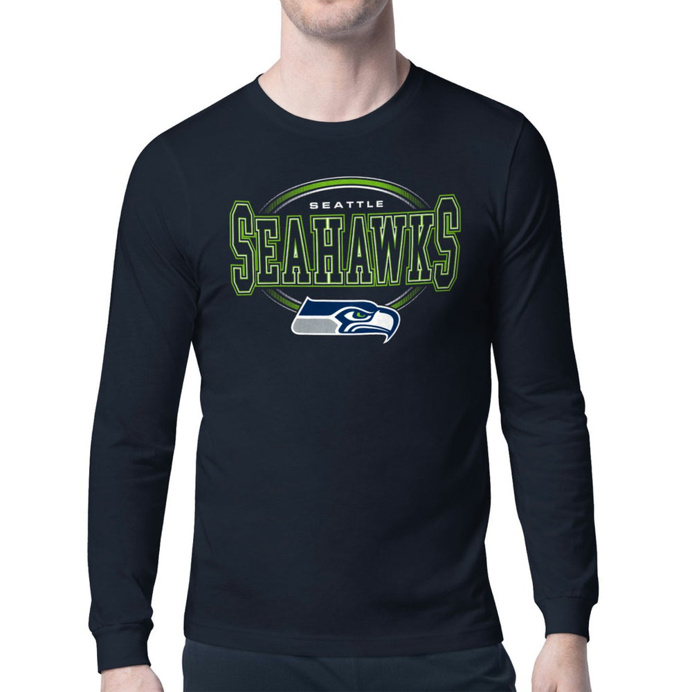 Seattle Seahawks Starter Team Track Graphic Long Sleeve T-Shirt - College Navy online