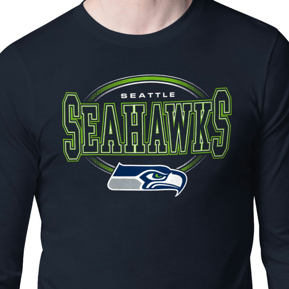 Seattle Seahawks Starter Team Track Graphic Long Sleeve T-Shirt - College Navy online
