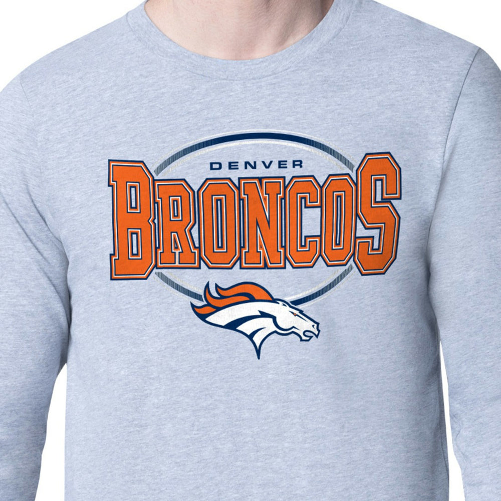 Denver Broncos Starter Team Track Graphic Long Sleeve T-Shirt - Heather Gray cheap