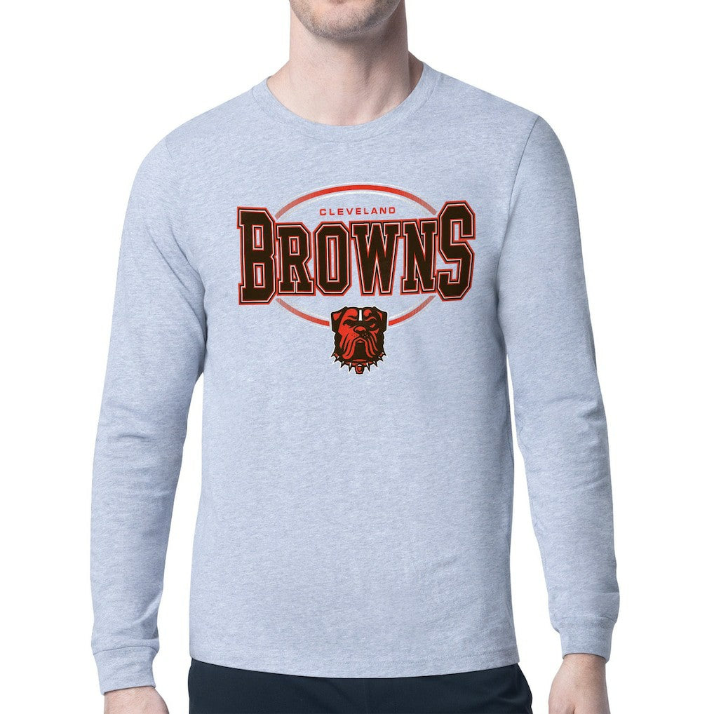 Cleveland Browns Starter Team Track Graphic Long Sleeve T-Shirt - Heather Gray discount